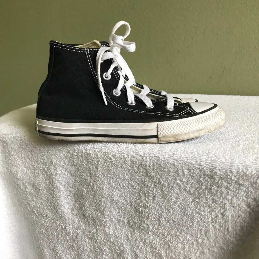 Converse Black High-Top Kids Sneakers with White Accents